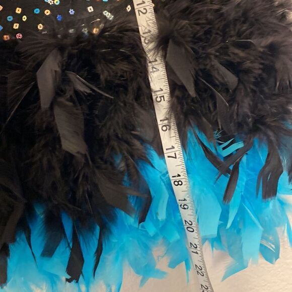 WEISSMAN Dance costume The Beautiful People
13601 Aqua black feather sassy MC - Picture 4 of 12